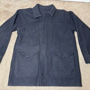 FILSON 100% Virgin Wool Weekender Zipper Coat, Charcoal, Men’s XL